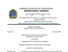 PERBUB GUNUNGKIDUL NOMOR 56 TAHUN 2025 TENTANG TRANSAKSI NON TUNAI  KALURAHAN